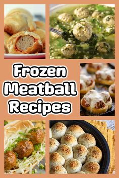 frozen meatball recipe collage with text overlay that reads frozen meatball recipes