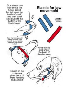 the instructions for how to draw an animal's head and neck with tape on it