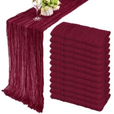 PRICES MAY VARY. Package Include: you will get 12 pieces burgundy cheesecloth table runner, enough quantity is suitable for wedding banquets and various parties, the size of each table runner is approximately 35 x 72 inches, which is large enough to cover rectangle and round tables, can also be spliced together for long tables. Even can be used for chair cover sashes or decorative napkins, backdrop draping or even gift wrapping. Soft Material: Made of high quality polyester, soft to touch, comfo Boho Wedding Table Runner, Birthday Party Table Decor, Wedding Cake Table Decorations, Table Runner For Wedding, Gauze Table Runner, Cheesecloth Table Runner, Wedding Chair Sashes, Vintage Wedding Table, Birthday Party Table