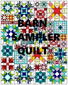 an image of a colorful quilt with the words barn sampleer quilt written on it