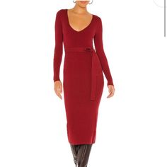 Such A Cute Dress! Just A Little Too Long On Me. Bundle And Save! Red Knit Dress, 1960 Dresses, 1960 Dress, House Of Harlow 1960, House Of Harlow, Knit Midi, Midi Length Dress, Cute Dress, Too Long