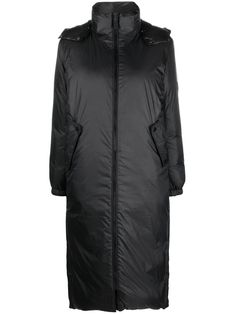 black down-feather filling high neck drawstring hood long sleeves front zip fastening Yves Salomon, Black Down, Down Parka, Outerwear Coats, Outerwear Women, Parka, High Neck, Winter Jackets, Long Sleeves