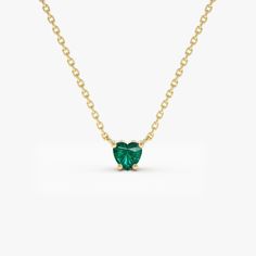 "Heart-Shape Emerald Necklace / 14k Solitaire Heart Emerald Pendant / 14k Gold Layering Emerald Necklace by Ferkos Fine Jewelry May Birthstone * Made to Order * Gold Kt: 14K (also available in 18K) * Available Gold Color: Rose Gold, Yellow Gold, White Gold * Heart Shape Emerald: 1 pc 4x4 MM * Emerald Carat Weight: 0.30 ctw * Ready to ship in 7-10 Business days If you have any additional questions about this ring, just hit the \"Message Ferko\" button and we will get back to you within a few hour Formal Heart Cut Birthstone Necklace, Classic Heart-shaped Birthstone Necklace, Classic Heart Pendant Necklace With Birthstone, Heart-shaped Emerald Necklaces For Anniversary, Heart-shaped Emerald Necklace For Anniversary, Gold Heart-cut May Birthstone Necklaces, Gold Heart Cut Necklaces For May Birthstone, Classic Heart Cut Birthstone Necklace, Gold Heart Cut Necklace For May Birthstone