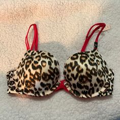 Victoria’s Secret - Very Sexy Padded Demi Bra - Brand New Stretch Underwire Bra In Leopard Print, Leopard Print Stretch Underwire Bra, Vs Bras, Bra Brands, Demi Bra, Push Up Bra, Victoria's Secret Pink, Secret Pink, Women's Intimates