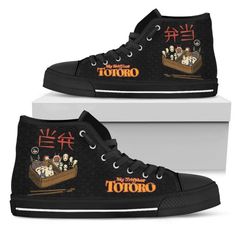 Bento Kaonashi Totoro Sneakers High Top Shoes Lightweight construction with breathable mesh fabric provides a comfortable and flawless fit. Shoes Anime, Sneakers High Top, Fan Anime, Mens High Tops, Anime Gifts, My Neighbor Totoro, Trendy Sneakers, High Top Shoes, Dinosaur Print