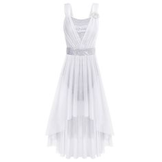 a white dress on a mannequin neckline, with sheer pleating and beading