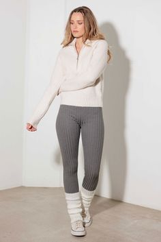 Upgrade your winter wardrobe with our Ribbed High Waist Cozy Sweater Leggings! Made with a soft, warm material, these leggings offer a comfortable fit while keeping you stylish. The high waist design provides a flattering silhouette and the ribbed texture adds a touch of uniqueness. Stay cozy and chic all season long! 🖤 Complete the look: Pair with sandals and tank top for a chic spring outfit. Add a sweater and beanie for a stylish, layered look. Dress it up with sweater tunic and high heels for a more polished ensemble. 🖤 Features: Women sweater legging, solid, ribbed pattern, activewear, soft, cute, warm, It Is a Must-Have Item For Everyday Compressive Ribbed Athleisure Leggings, Fall Full-length Ribbed Leggings, Solid Color Full-length Leggings With Ribbed Waistband, Compressive Ribbed Leggings, Compressive Solid Color Ribbed Leggings, Winter Romper, Fall Winter Dresses, Winter Outerwear, Knit Leggings