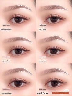 Brows For Diamond Face Shape, Soft Arch Eyebrows Korean, Chinese Eyebrows Tutorial, Eyebrow Shapes For Round Faces, Korean Eyebrows Shaping, Asian Eyebrows, Korean Eyebrows, Hd Make Up