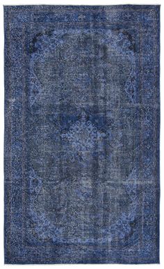 Naturel Over Dyed Vintage Rug 5'7'' x 9'3'' ft 171 x 283 cm Blue Persian Rug, Condo Ideas, Dorm Room Inspiration, Rug Inspiration, Modern Vintage Fashion, Distressed Rug, Boho Interior, Overdyed Rugs, Vintage Turkish Rug