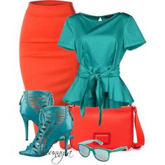 Orange Outfits For Women, Orange Outfits, Verde Jade, Professional Wardrobe, Tag Someone Who, African Fashion Dresses