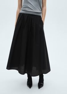 Pleated midi skirt - Woman | MANGO USA Capsule Wardrobe Planning, Midi Design, Wardrobe Planning, Office Outfit, Fashion Wishlist, Pleated Midi Skirt, Women Skirts Midi, Office Outfits, Skirt Length