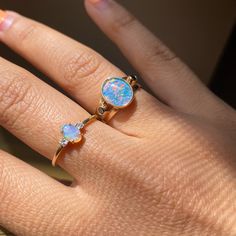 I Had This Custom Made For Me, Australian Triplet With Two Black Diamonds On 14k Yellow Gold Rings Opal, Black Opal Stone, Engagement Rings Opal, Ring Color, Black Diamonds, Opal Rings, Gold Yellow, Black Diamond, Custom Made