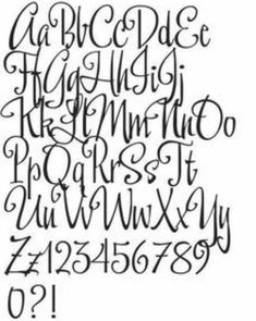 the letters and numbers are handwritten in cursive writing with black ink on white paper