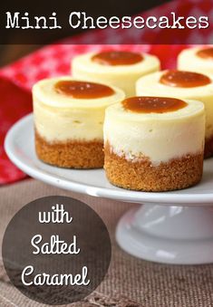 small desserts are arranged on a white platter with red and white checkered tablecloth