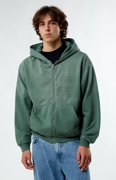 Introducing the Green Heavyweight Spray Full Zip Hoodie from PacSun, crafted for comfort and style. With its hooded neckline, long sleeves, and hand pockets, this hoodie offers both functionality and fashion. Made from heavyweight fleece fabrication with a washed look, it exudes a laid-back vibe perfect for everyday wear. Complete with a full zip closure and a regular fit, this hoodie is the epitome of casual cool.Hooded necklineLong sleevesRegular fitFull zip closureHand pocketsWashed fleeceHeavyweight feelMachine washableModel is wearing size mediumModel Measurements: 6'1 Height, 29" Waist, 32" Inseam PacSun Mens Green Heavyweight Spray Full Zip Hoodie size Medium Sweaters Zip Up, Green Zip Up, Full Green Outfit, Zip Hoodie Outfit Men, Guys Clothing Styles Streetwear, Men’s Hoodies, Green Hoodie Outfit Men, Green Zip Up Hoodie Outfit, Zip Up Hoodie Outfit Men