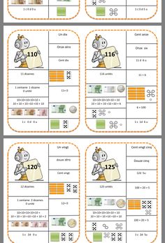 three different types of numbers and their corresponding ones are shown in the same row, each with