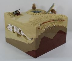 a lego model of a desert landscape