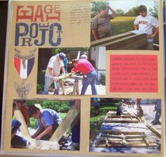 a collage of photos with people working on wooden planks and the words garage roto written in large letters