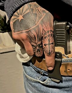 Texas Hand Tattoos For Guys, Good And Evil Sleeve Tattoo, Live Evil Tattoo, Mens Tattoos Ideas Hand, Mob Tattoo For Men, Good Versus Evil Tattoo, Rare Tattoos Men Hand, The Evil Within Tattoo, Evil Tattoos For Men