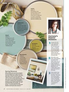 an article in the interior design magazine features different colors and styles of furniture, including paint