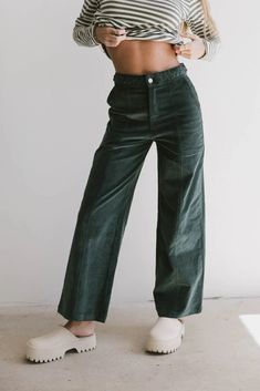 Ariella Corduroy Pants in Teal | böhme Blue Corduroy Pants Outfit, Cotton Gauze Pants, Corduroy Pants Outfit, Blue Corduroy Pants, Gauze Pants, Oversized Vest, Corduroy Material, Square Neck Bodysuit, Blue Corduroy