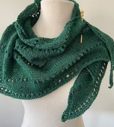 This dark green shawl can be worn any season; it is made from cotton blend yarn.  This shawl is  48 inches X 24 inches at the point. Washing: Machine wash cold in a lingerie bag or hand wash; dry flat. Green Shawl, Shawls And Wraps, Scarf Wrap, Washing Machine, Dark Green, Scarf Accessory, Shawl, Art Collection, Bathing Beauties