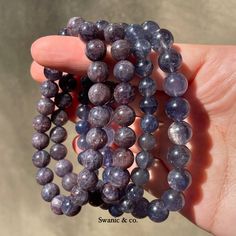 (Rare Find) Natural Iolite สร้อยข้อมือไอโอไลต์ แบบเนื้อวุ้นใส มองเห็นสีแฝดชัดเจนมาก ๆ และไอโอไลต์ซันสโตน ที่มีแร่เฮมาไทต์เหลือบรุ้งอยู่ภายใน🪻✨📍Brazil origin ✔️No.1 8.4-8.8mm (2990 บาท) iolite-sun ❌No.2 8.4-8.8mm iolite-sun ❌No.1 7.3-7.8mm normal iolite ✔️No.2 9.5-9.7mm (2490 บาท) normal iolite ส่งฟรี ดูแต่ละเส้น @swanic.co.stock ไฮไลท์ “Iolite" Iolite / Cordierite เป็นแร่ซิลิเกตสีน้ำเงิน-ม่วง ที่แสดงลักษณะการมีสีแฝด (pleochroism) เด่นชัดที่สุด จากปกติที่มองเห็นเป็นสีน้ำเงิน เมื่อเปลี่ยนมุ...