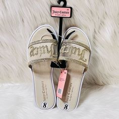 The Flip Flops By Juicy Couture Are Comfortable And Detailed With An Ornamental Added Bling. Juicy Couture Earrings, Juicy Couture Watch, Juicy Couture Necklace, Hair Tie Bracelet, Summer Straw Hat, Juicy Couture Accessories, Rose Gold Sunglasses, Sunglasses Logo, Juicy Couture Charms