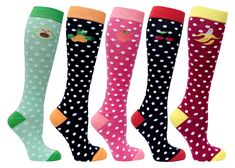 PRICES MAY VARY. MADE IN TURKEY with premium Turkish Cotton Turkish Cotton for Natural Breathability & Reinforced Toe for Durability & Perfect Stretch Fit with Spandex Fruits design socks with multi color assorment. Shoe Size 4-10 Colorful Cool Fun Designer socks with super soft combed cotton! Women's Knee High socks series. Made in Turkey with premium quality Turkish Cotton for premium comfort. Turkish Cotton is natural and not man made like polyester or polypropylene. Perfectly healthy for fee Womens Knee High Socks, Colorful Luxury, Surprise Your Girlfriend, Trendy Patterns, Sock Packs, Sock Animals, Juicy Fruit, Socks For Women, Fruit Design