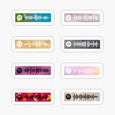 six different types of sound equalizer stickers