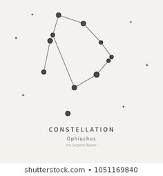 the constellation sign is shown in black and white