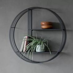 Richmond Wall Shelf, Round Frame, Black Metal, Open Shelf Wall Mounted Shelving Unit, Wall Shelf Unit, Wall Storage Unit, Wall Shelving Units, Metal Wall Shelves, Metal Wall Hangings, Industrial Wall, Shelf Unit, Wall Mounted Shelves