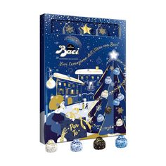 Perugina Baci Advent Calendar, 10.5 oz Sweets & Snacks Perugina Baci Chocolate, Traditional Advent Calendar, Chocolate Advent Calendar, Hazelnut Praline, Whey Powder, Butter Milk, Cocoa Nibs, Blue Foil, Chocolate Assortment