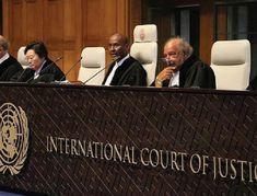 the judges are sitting in their seats at the international court of justice