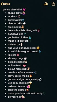 Glow Up Checklist, 2025 Goals, Beauty Routine Checklist, Self Care Bullet Journal, Beauty Tips For Glowing Skin, Glo Up, Baddie Tips, Vie Motivation, Self Confidence Tips