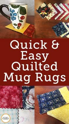 quick and easy quilted mug rugs