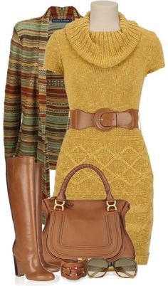 Holiday Outfit Inspiration - Page 2 - Blogs & Forums Minimalisticky Chic, Holiday Outfit Inspiration, Mode Boho, 가을 패션, Dress With Cardigan, Denim Outfit, Work Fashion, Brown Boots, Look Fashion