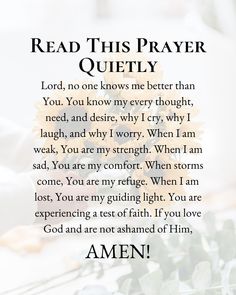 a poem that reads read this prayer quietly