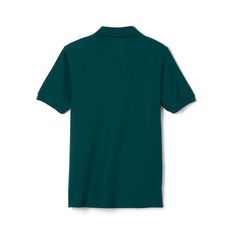 A perfect match for dress pants (or jeans, or shorts, or swim trunks), this polo shirt is made of soft cotton-blend pique fabric with pearlized buttons at the neck. Green Cotton Polo Shirt With Collared Neckline, Classic Fitted Green T-shirt, Green Cotton Short Sleeve Polo Shirt, Green Collared Cotton Polo Shirt, Green Cotton Collared Polo Shirt, Basic Summer Polo Shirt, Green Fitted Classic Polo Shirt, Casual Green Polo Shirt For Summer, Solid Collared Polo Shirt For Summer