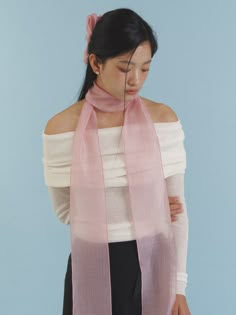 Sheer Scarf Outfit, Long Silk Scarf Outfit, Pink Feminine Silk Scarf, Elegant Pink Scarves For Spring, Casual Pink Silk Scarf For Summer, Chic Pink Scarves For Spring, Elegant Pink Silk Scarf For Summer, Pink Silk Scarf For Summer, Pink Silk Scarf For Spring