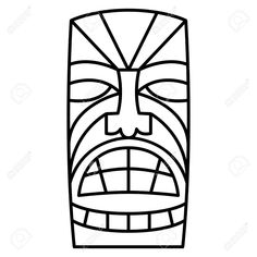 an image of a tiki mask on a white background stock photo and royalty illustration