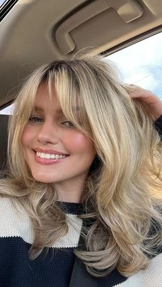 Blonde Haircut Bangs, Shay Sullivan Haircut, Feathery French Bangs, Wispy Curtain Bangs Short Hair, Shay Sullivan Hair, 90’s Hair, Haircuts For Flat Hair, Square Face Haircut, Shay Hair