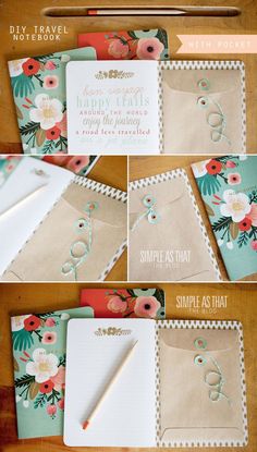 the instructions for how to make an envelope with flowers on it, including scissors and paper