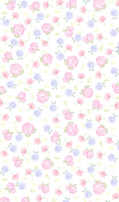 a white background with pink and blue flowers