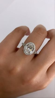 oval cut diamond halo engagement ring Favorite Engagement Rings, Engagement Ring Setting, 3 Stone Rings, Oval Engagement, Pave Engagement Ring, Engagement Rings Oval, Ring Setting, Halo Engagement Rings, Custom Engagement Ring