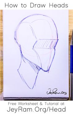 a drawing with the title how to draw heads