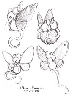 a screen shot of some drawings on the webpage, which shows how to draw mice