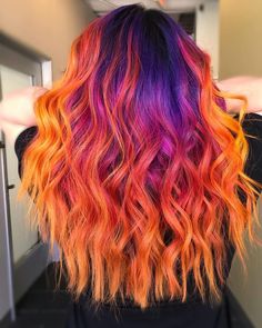 Hair Shadow Root, Hair Shadow, Multi Colored Hair, Shadow Root, California Sunset, Hair 2024, Color Melting