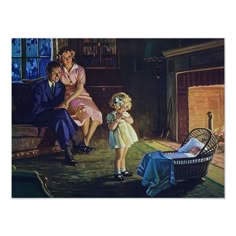 가족 일러스트, Calendar Art, Vintage Housewife, Vintage Fireplace, Slaap Lekker, Family Poster, Music Dance, Family Art, Vintage Life