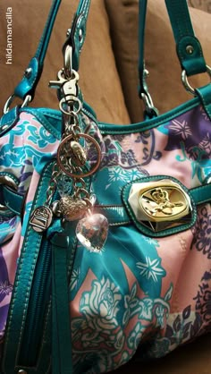 Love the colors on my bag. KVZ too. Turquoise Y2k, Fancy Purses, Grow Bags, Luxury Purses, My Bag, Cute Purses